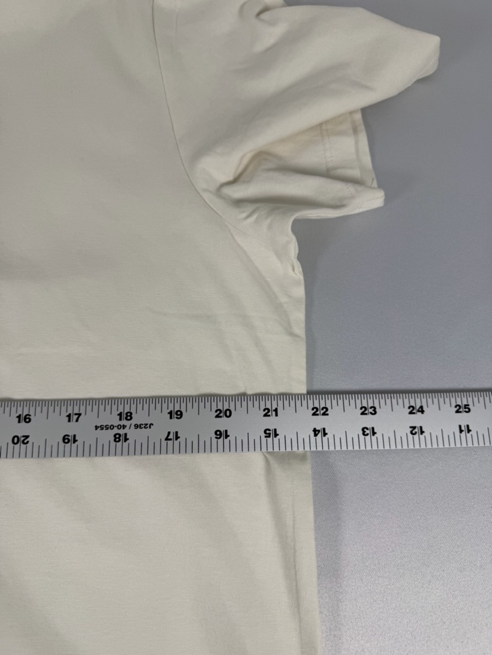 Calvin Klein Cream Short-Sleeve Logo Tee with Striped Collar - Picture 4 of 6